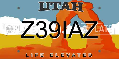 Z39IAZ Utah License Plate