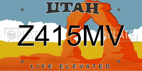 Z415MV Utah License Plate