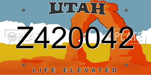 Z420042 Utah License Plate