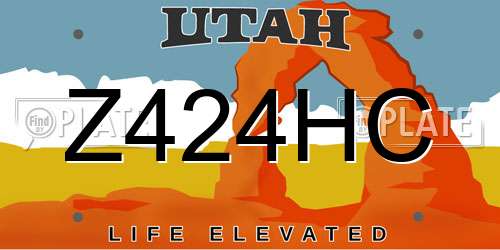 Z424HC Utah License Plate