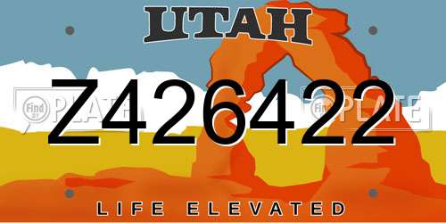 Z426422 Utah License Plate