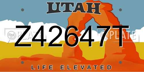 Z42647T Utah License Plate