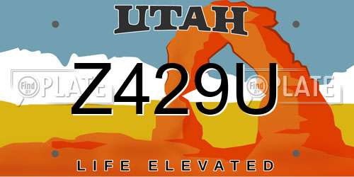 Z429U Utah License Plate
