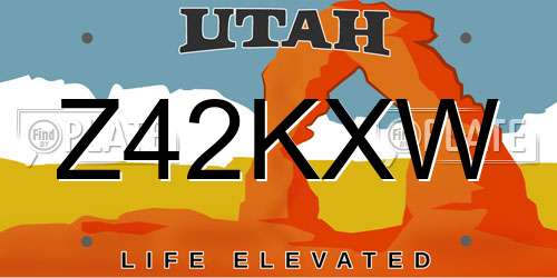 Z42KXW Utah License Plate