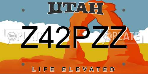 Z42PZZ Utah License Plate