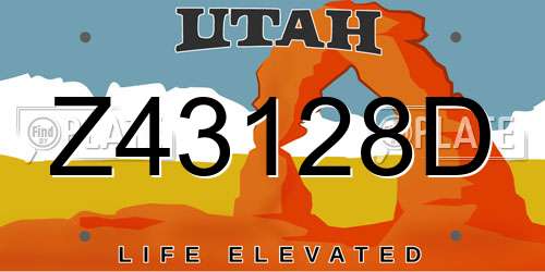Z43128D Utah License Plate