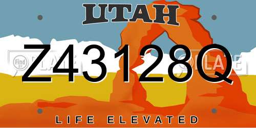 Z43128Q Utah License Plate