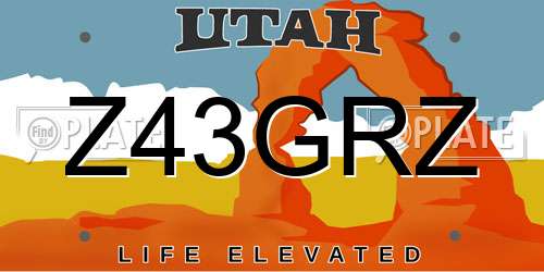 Z43GRZ Utah License Plate