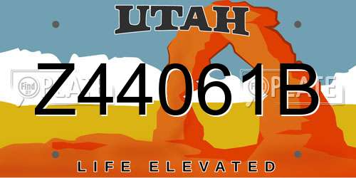 Z44061B Utah License Plate