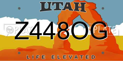 Z448OG Utah License Plate