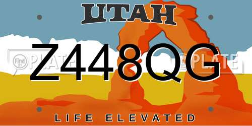 Z448QG Utah License Plate