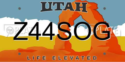 Z44SOG Utah License Plate