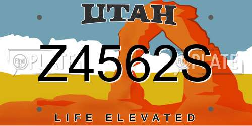 Z4562S Utah License Plate