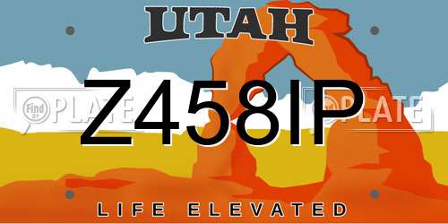 Z458IP Utah License Plate