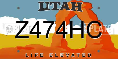 Z474HC Utah License Plate