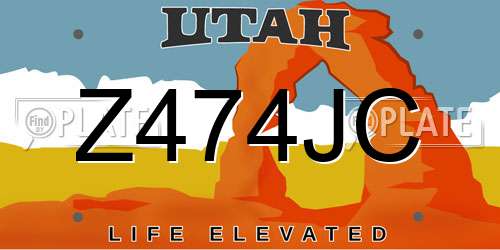 Z474JC Utah License Plate