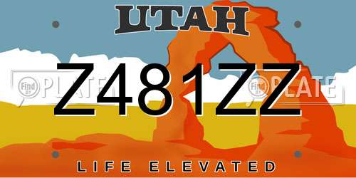 Z481ZZ Utah License Plate