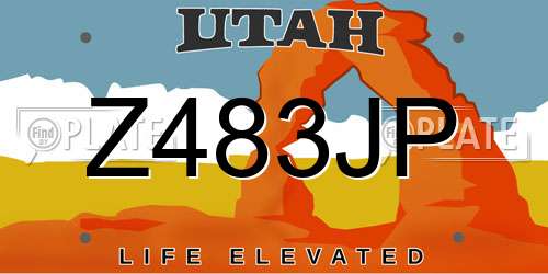 Z483JP Utah License Plate