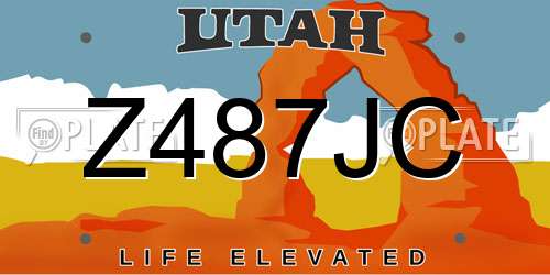 Z487JC Utah License Plate