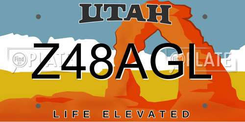 Z48AGL Utah License Plate