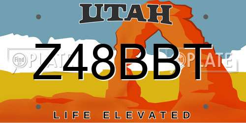 Z48BBT Utah License Plate