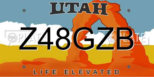 Z48GZB Utah License Plate