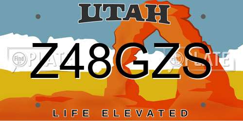 Z48GZS Utah License Plate