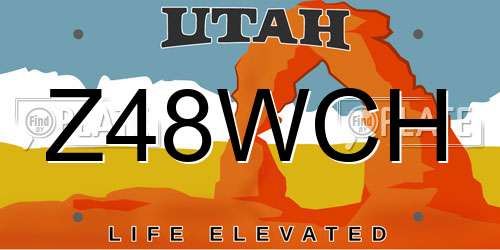 Z48WCH Utah License Plate