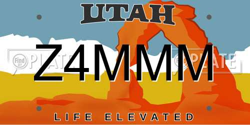 Z4MMM Utah License Plate