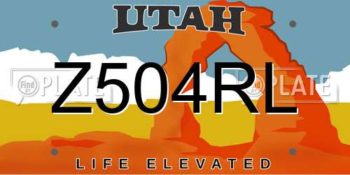 Z504RL Utah License Plate