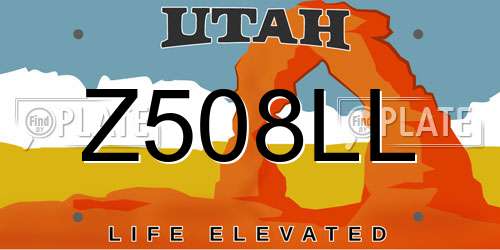 Z508LL Utah License Plate