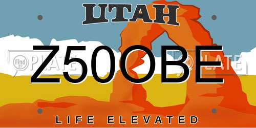 Z50OBE Utah License Plate