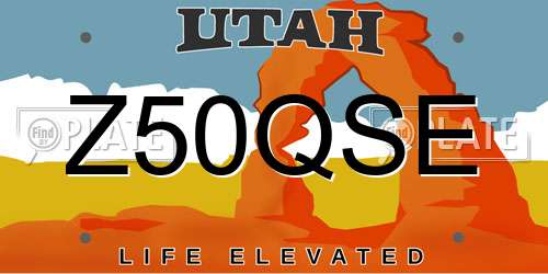Z50QSE Utah License Plate