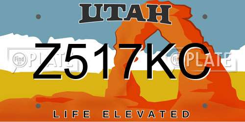 Z517KC Utah License Plate