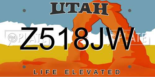 Z518JW Utah License Plate