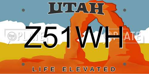 Z51WH Utah License Plate