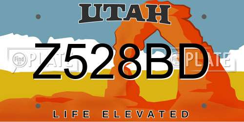 Z528BD Utah License Plate