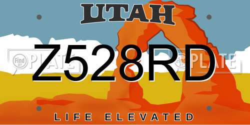 Z528RD Utah License Plate