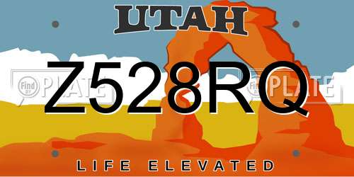 Z528RQ Utah License Plate