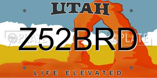 Z52BRD Utah License Plate
