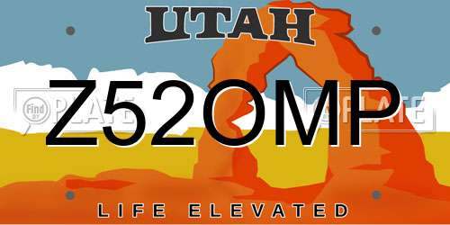 Z52OMP Utah License Plate