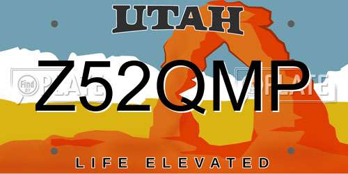 Z52QMP Utah License Plate