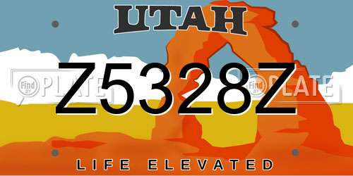Z5328Z Utah License Plate