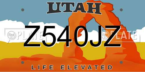 Z540JZ Utah License Plate