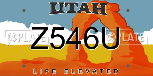 Z546U Utah License Plate