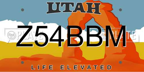 Z54BBM Utah License Plate