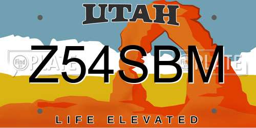 Z54SBM Utah License Plate