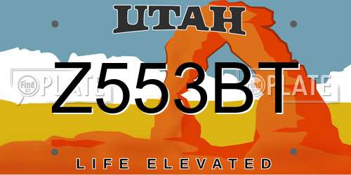 Z553BT Utah License Plate