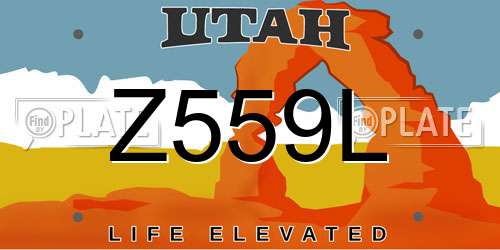 Z559L Utah License Plate