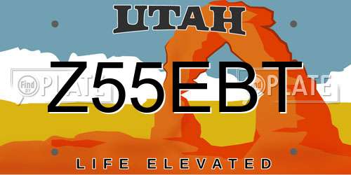 Z55EBT Utah License Plate